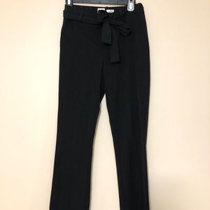 A New Day Black Stretch Straight Leg Dress Pants with Tie Belt Size 2